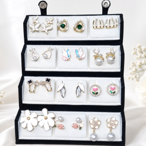 Trending 12 pair Korean Earring with(including trending flip box) (9548) 7