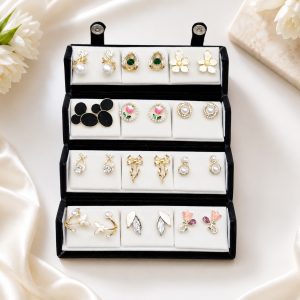 Tranding 12 pair Korean Earring with box (including trending flip box) (4089) 1