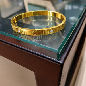 Anti Tarnish Baby Size Golden Cartier Bracelet (2056) 9