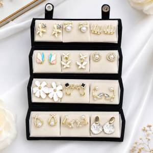 Trending 12 pairKorean Earring with (including trending flip box) (4075) 3