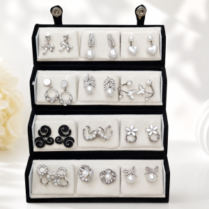 Trending 12 pair Korean Earring with(including trending flip box) (4004) 4