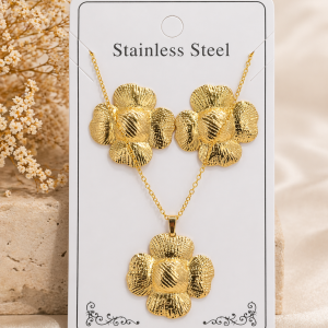 Anti Tarnish Combo Set with 1 pair of Earring and Necklace 64 (6024)