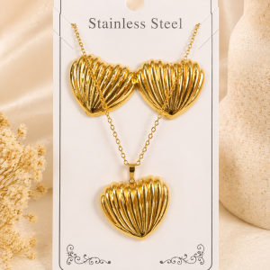 Anti Tarnish Combo Set with 1 pair of Earring and Necklace 9 (9362)