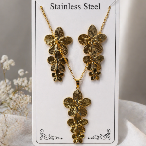 Anti Tarnish  Combo Set with 1 pair of Earring and Necklace 55 (9423)